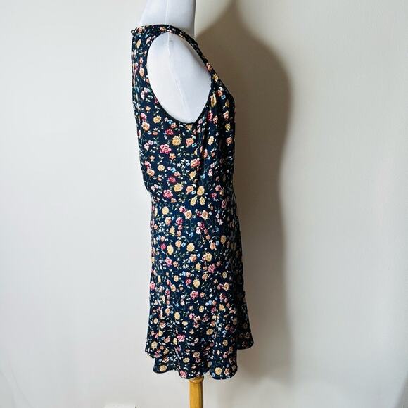 J. Crew Mercantile Navy Vintage Floral Ruched Waist Midi Dress - Picture 6 of 8